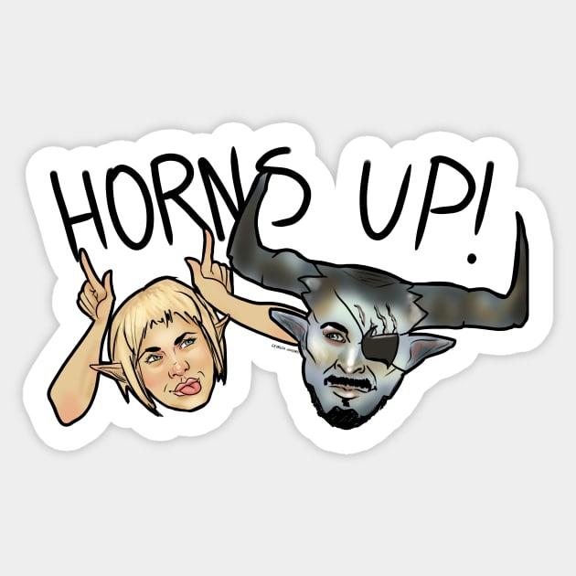 Horns Up Sticker by georgiagoddard